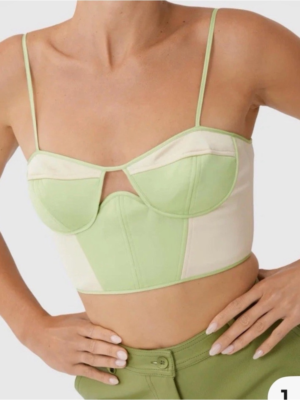 NWT Finders Keepers Tiana Corset Lime/Creme Size 6